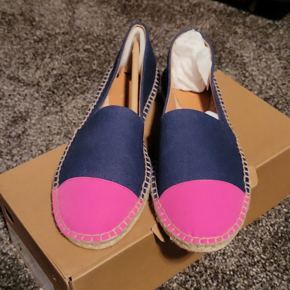 New In Box J. Crew Colorblock Cap Toe Slip On Espadrilles - Picture 3 of 5